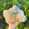 Large Yellow Stilbite On Calcite Druzy