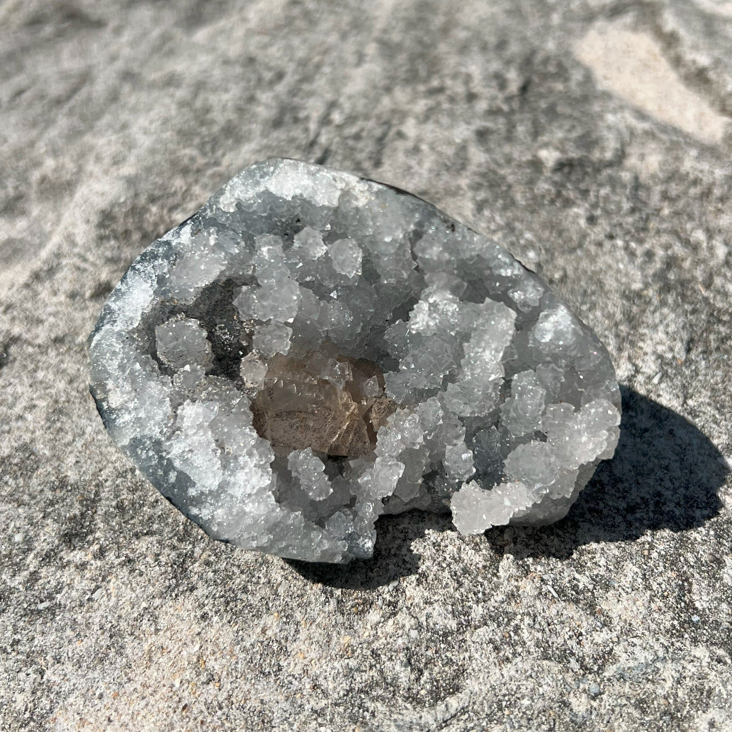 Gray Fluorite Druzy Geode